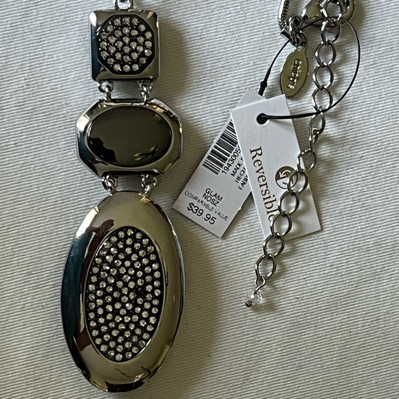 Stunning CHICO’S Reversible 3 Pendant Statement Necklace - NWT’s - Picture 5 of 10